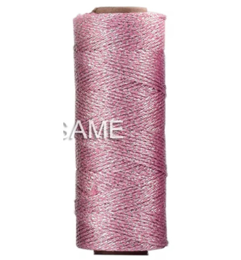 Jute Faden rosa/glitzer