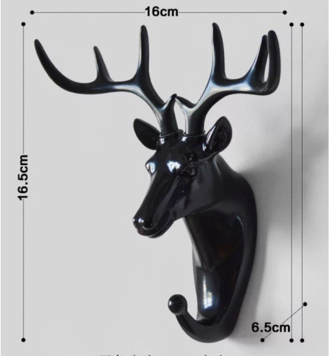 Wandhaken Hirsch schwarz