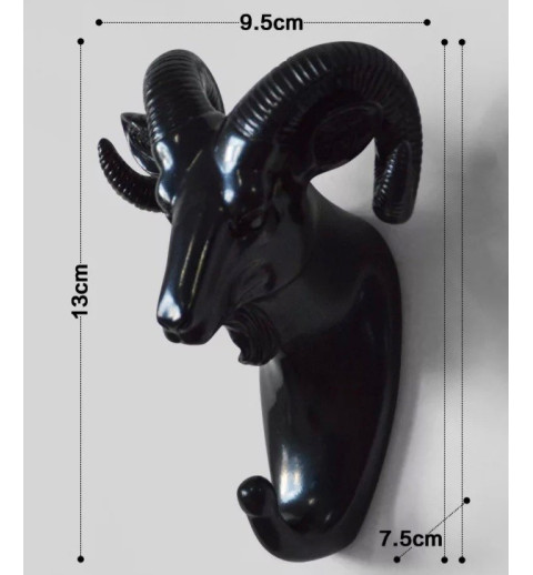 Wandhaken Widder schwarz