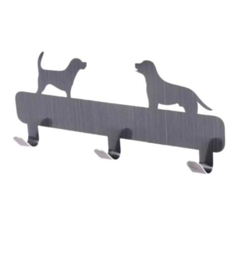 Wandhaken Metall Hunde schwarz