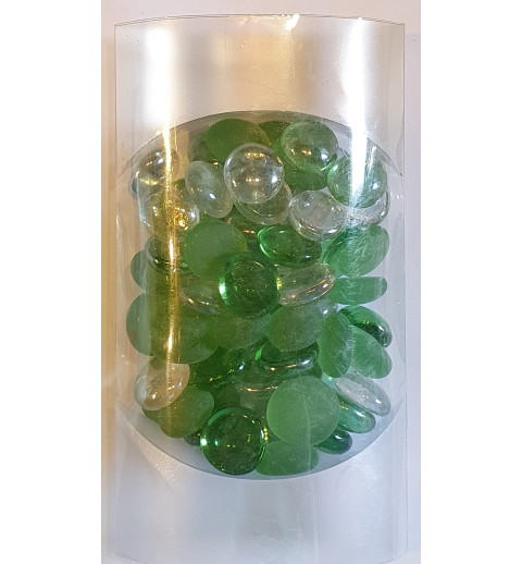Glasnuggets grün/transparent