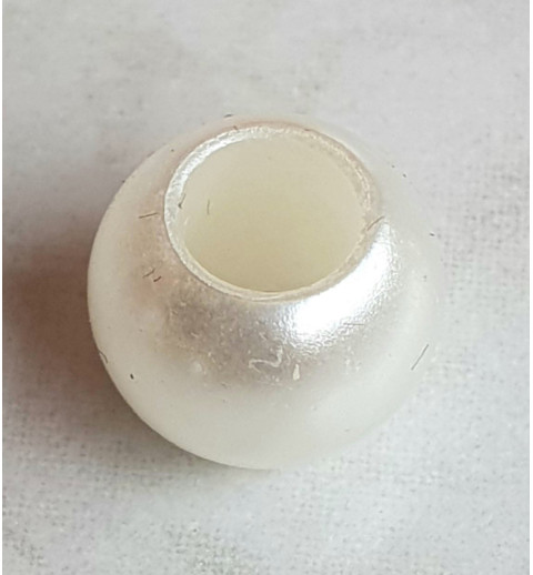 Grossloch Kunststoff Perle weiss