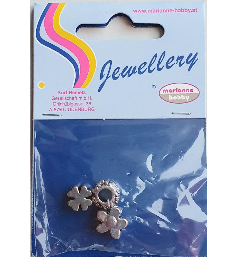 Grossloch Metall Perlen Set Kleeblatt