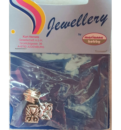 Grossloch Metall Perlen Set Eule
