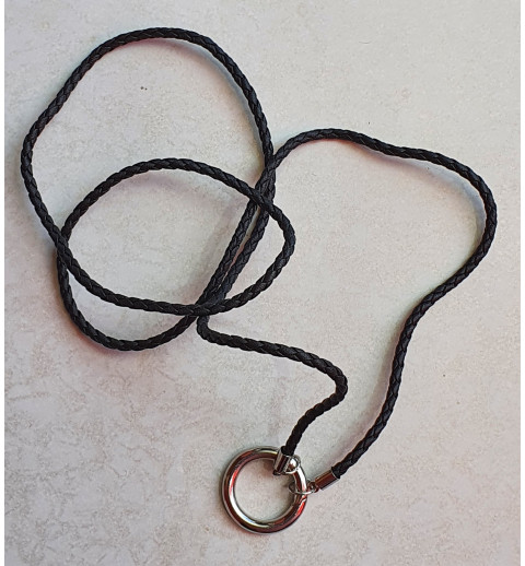 Lederimitat Kette für Wechselschmuck schwarz