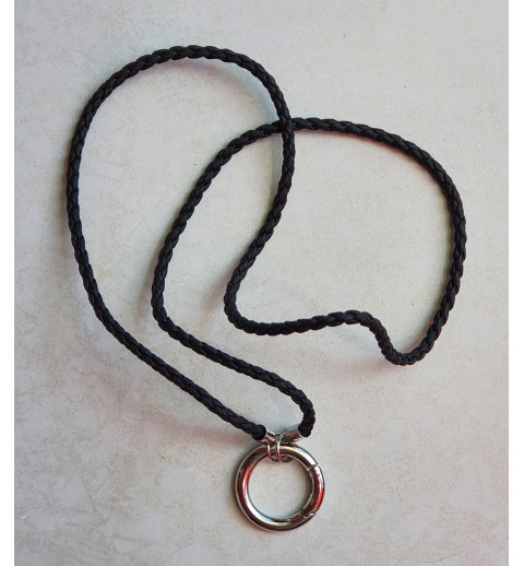 Lederimitat Kette für Wechselschmuck schwarz