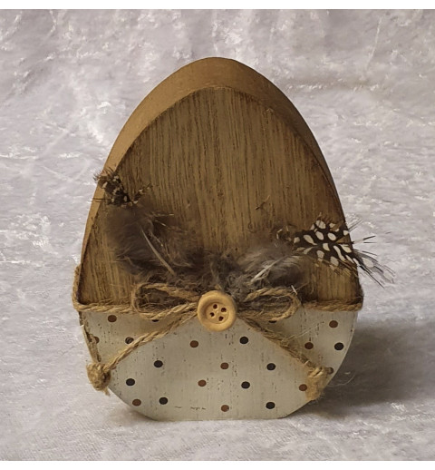 Holz Ei mit Feder 2