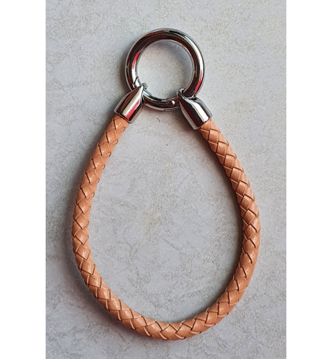Leder Armband mit Wechselanhänger apricot