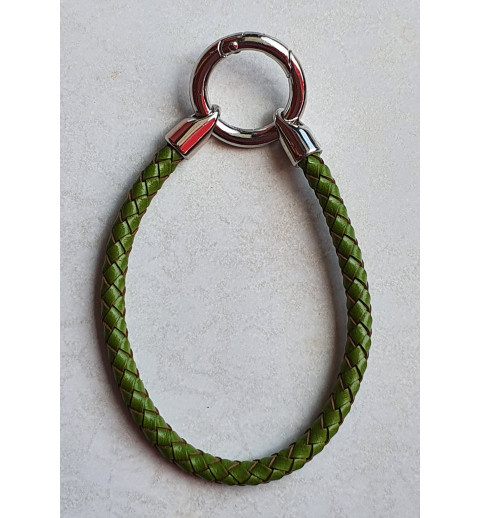 Leder Armband mit Wechselanhänger grün
