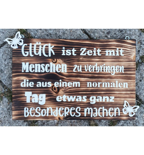 Schild Glück....