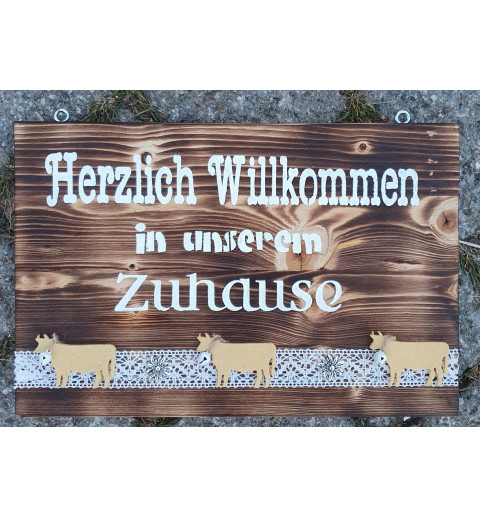 Schild Willkommen....