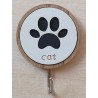 Holz Haken Cat weiss/schwarz