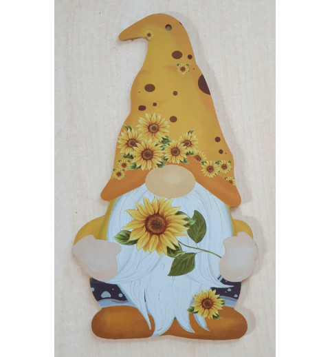 Holz Schild Wichtel gelb