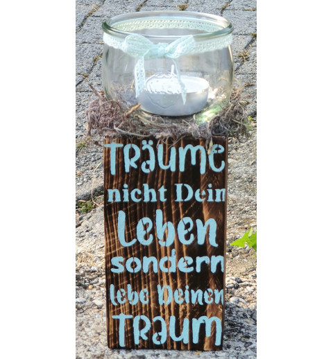 Teelicht Holzbalken Träume....