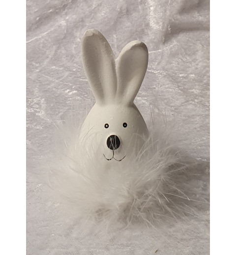 Kaninchen mit Federn weiss 2