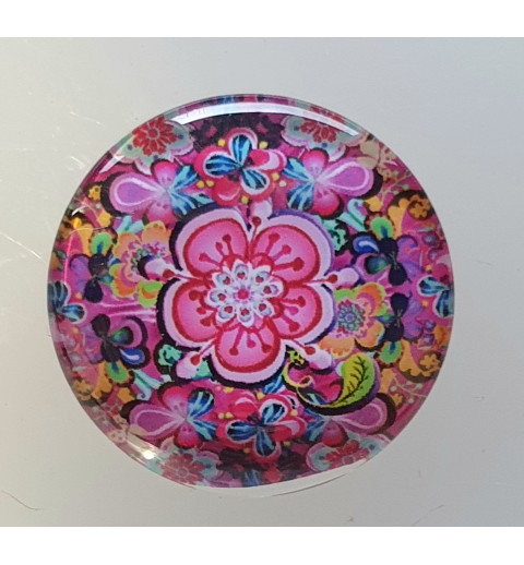 Cabochon 30 mm Blumen pink