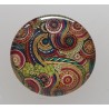 Cabochon 30 mm Paisley Muster grün