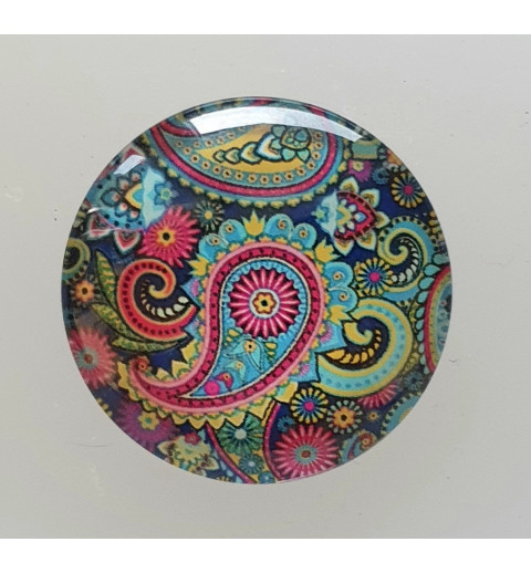 Cabochon 30 mm Paisley Muster pink