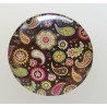 Cabochon 30 mm Paisley Muster grün