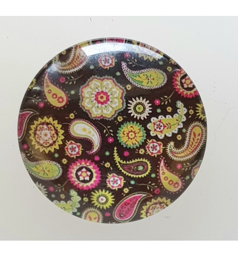 Cabochon 30 mm Paisley Muster grün