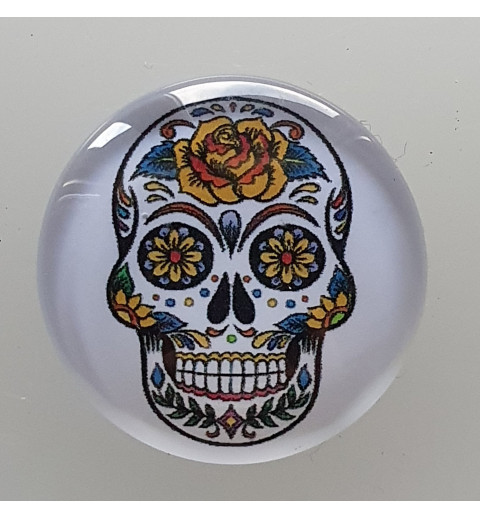 Cabochon 30 mm Totenkopf gelb