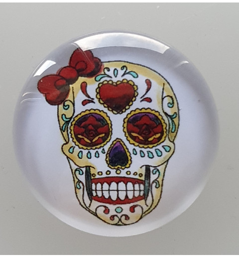 Cabochon 30 mm Totenkopf Herz
