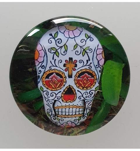 Cabochon 30 mm Totenkopf grün