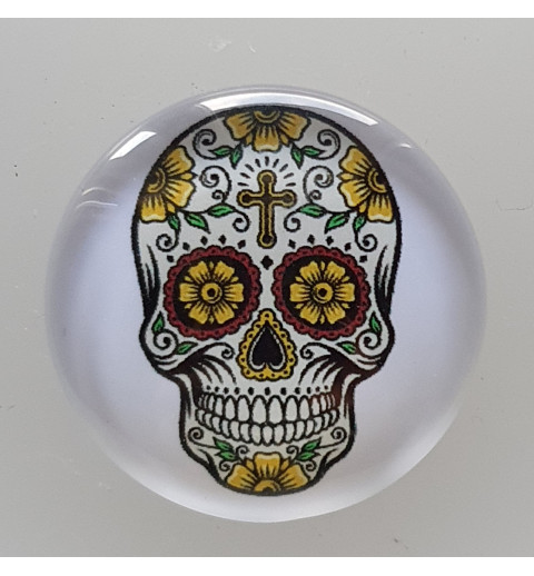 Cabochon 30 mm Totenkopf gelb
