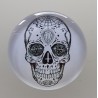 Cabochon 30 mm Totenkopf schwarz/weiss