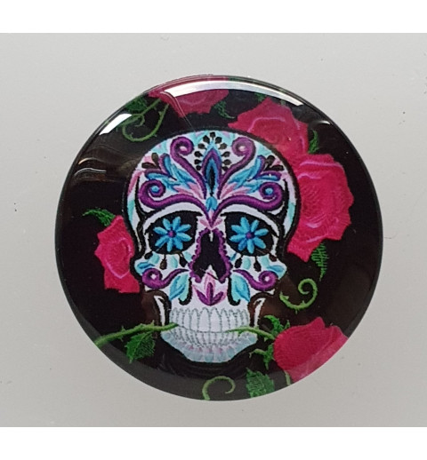 Cabochon 30 mm Totenkopf pink