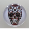 Cabochon 30 mm Totenkopf Blumen