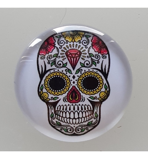 Cabochon 30 mm Totenkopf gelb