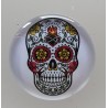 Cabochon 30 mm Totenkopf Blumen