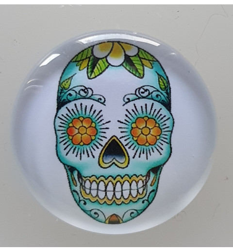 Cabochon 30 mm Totenkopf türkis