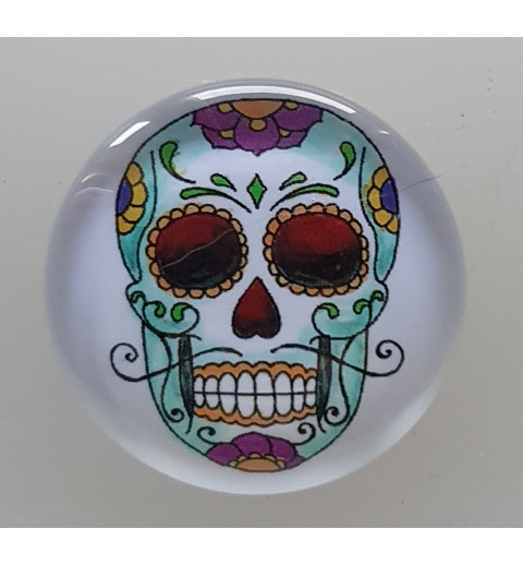 Cabochon 30 mm Totenkopf türkis