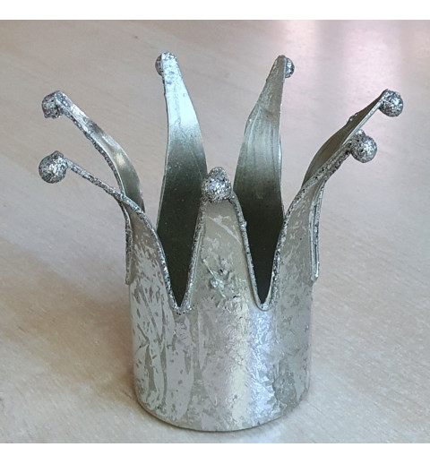 Metall Krone silberfarbig