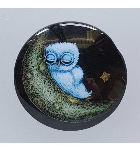 Cabochon Eule schlafend