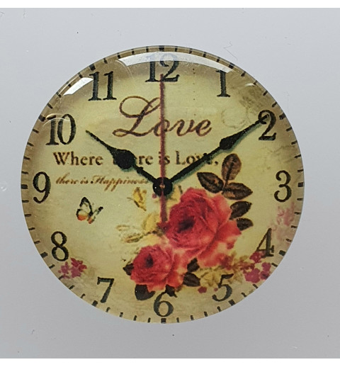 Cabochon Uhr Rosen