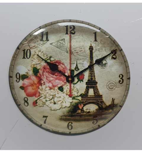 Cabochon Uhr Rosen/Eifelturm