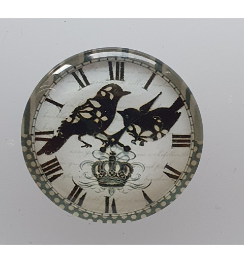 Cabochon Uhr Vögel