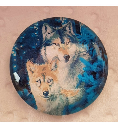 Cabochon Zwei Wölfe