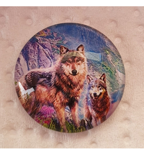 Cabochon Zwei Wölfe