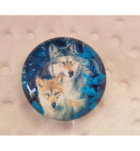 Cabochon Zwei Wölfe