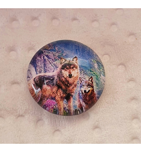 Cabochon Zwei Wölfe