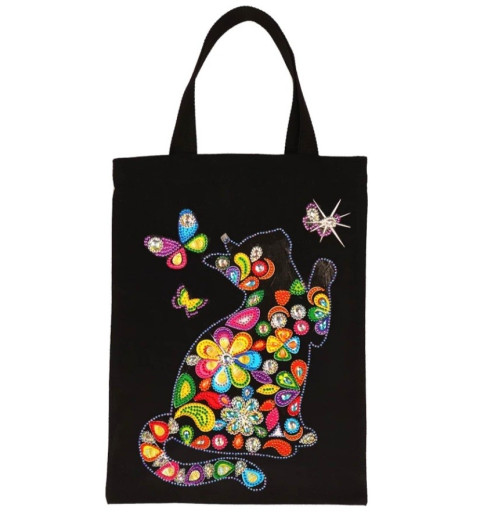 3D Diamant Pixel Tasche Katze