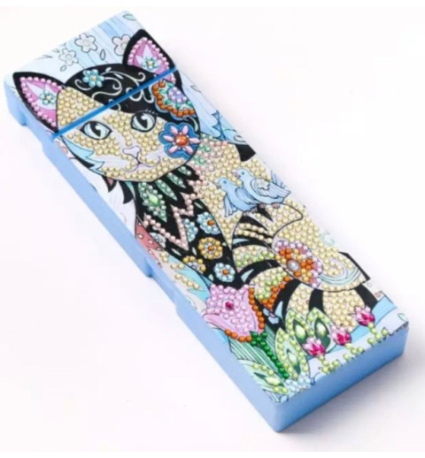 3D Diamant Pixel Stiftebox Katze
