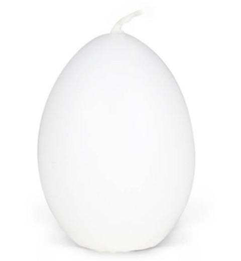 Kerze Eierform weiss