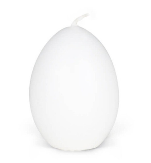 Kerze Eierform weiss