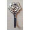 Blech Haken Rose silberfarbig
