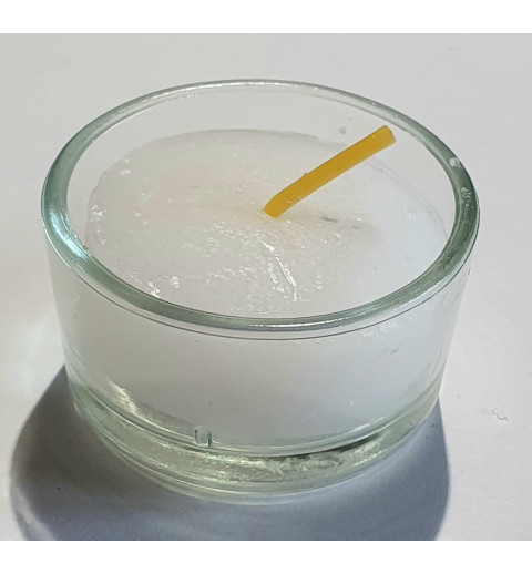 Teelicht Glas mit Kerze